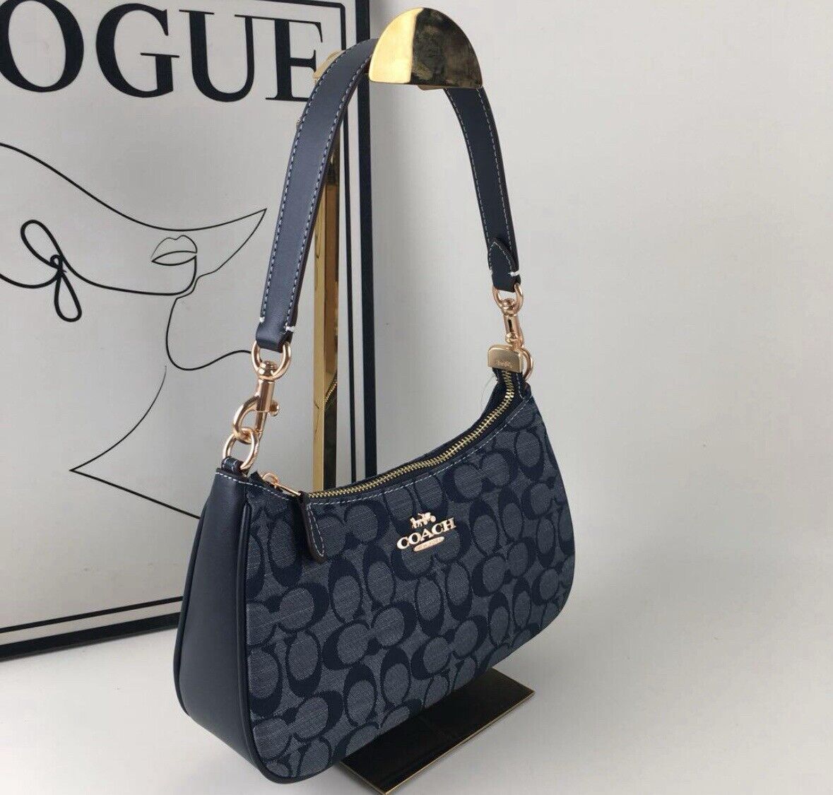 COACH CH139 Teri Shoulder Bag – Signature Chambray Blue 2-Way Shoulder Bag 👜