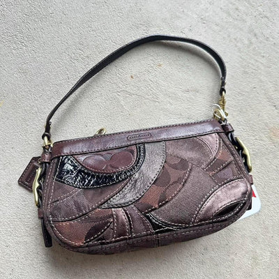 Vintage Y2K Coach Demi Brown Patchwork Handbag ✨