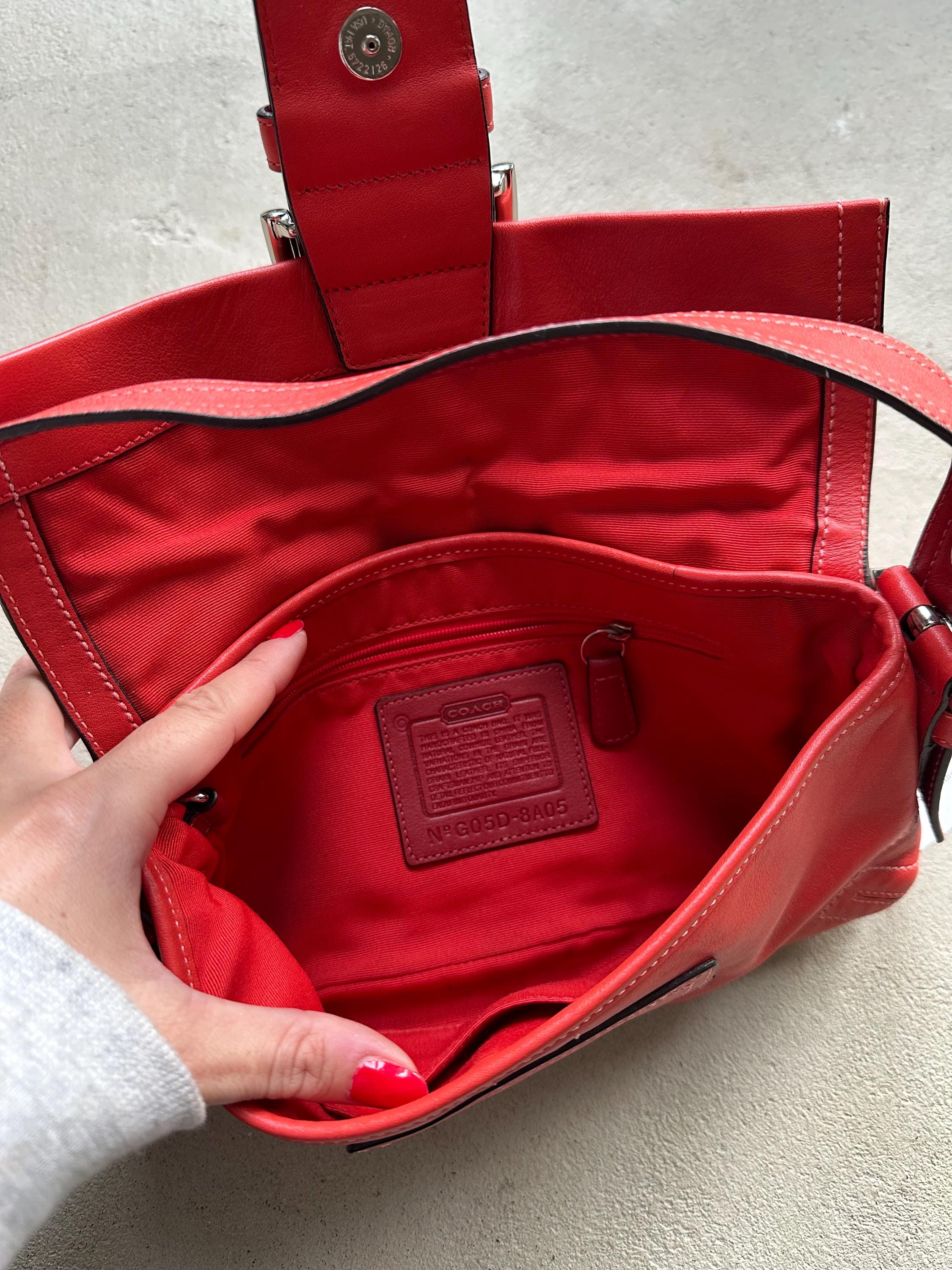 Vintage Coach Red Square Soho Shoulder Bag ❤️