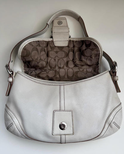 COACH Vintage Large Soho Buckle Shoulder Bag – Off White Leather (Style 9248) 👜