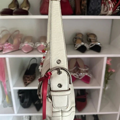 Coach Small White SoHo Flap 🍒🤍