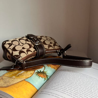 Coach Signature Demi Pouch - Dark Brown/Khaki
