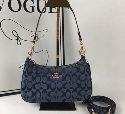 COACH CH139 Teri Shoulder Bag – Signature Chambray Blue 2-Way Shoulder Bag 👜