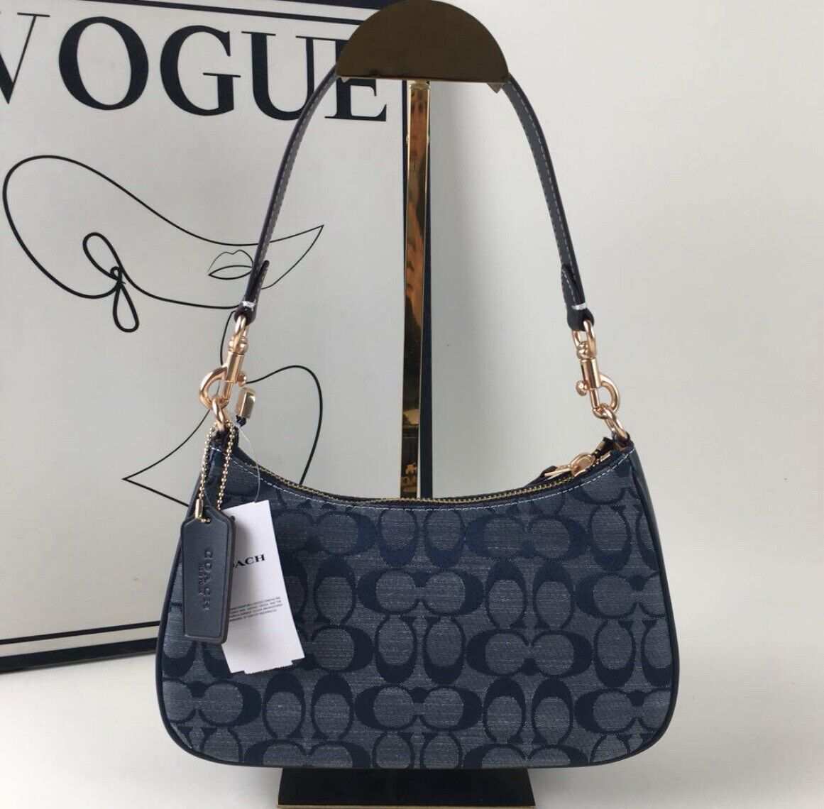 COACH CH139 Teri Shoulder Bag – Signature Chambray Blue 2-Way Shoulder Bag 👜