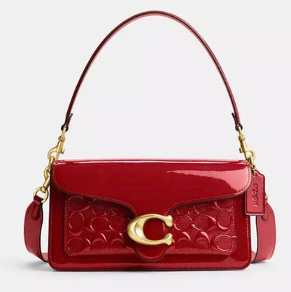 COACH Tabby Crossbody Bag Shoulder Bag - Leather Black & Red