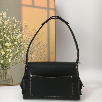 Coach CT721 Leather Soft Tabby Shoulder Bag Crossbody – Black