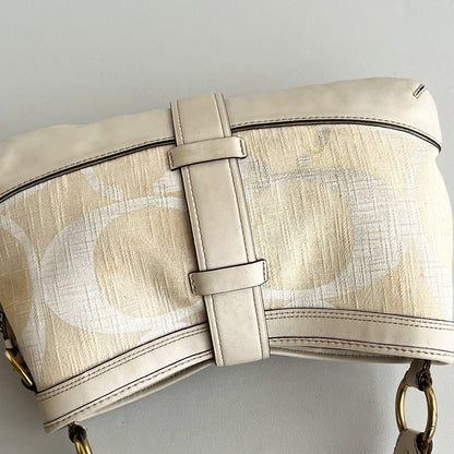 Vintage Coach Legacy Buckle Bag – Ivory Canvas & Leather