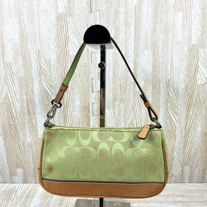 Coach Demi Mini Pouch – Lime Green & Beige 💚