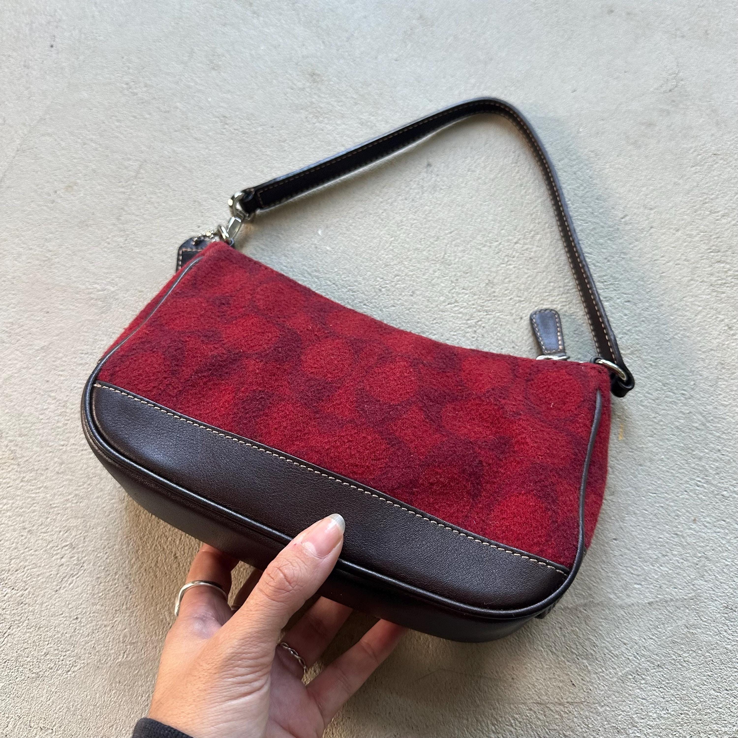 Vintage Coach Demi Red Wool Shoulder Bag ❤️