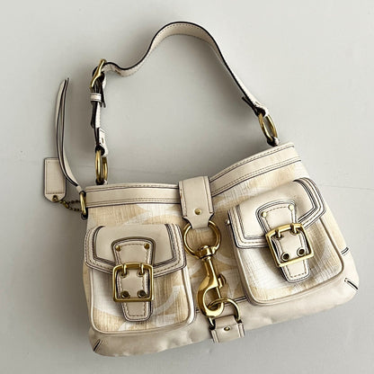 Vintage Coach Legacy Buckle Bag – Ivory Canvas & Leather