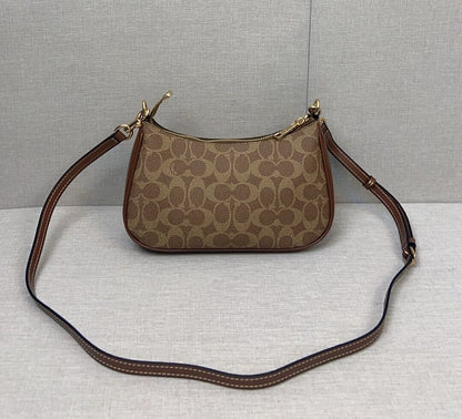 COACH Teri Shoulder Bag – Signature Canvas Brown 🤎 (NEW!)