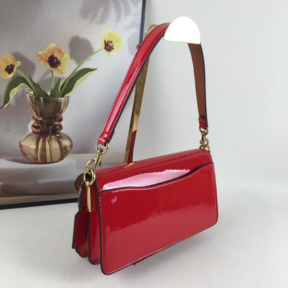 COACH Tabby Crossbody Bag Shoulder Bag - Leather Black & Red
