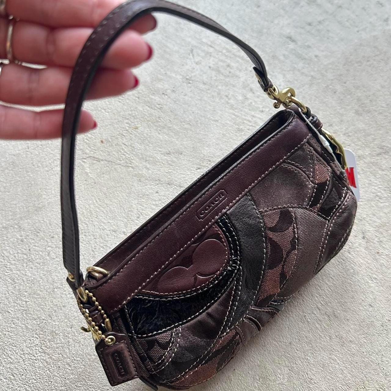 Vintage Y2K Coach Demi Brown Patchwork Handbag ✨