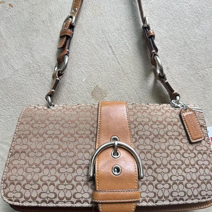 Vintage Y2K Coach Tan Mini Soho Shoulder Bag ✨