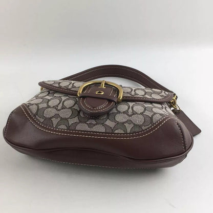 COACH Soho Signature Jacquard Top Handle Shoulder Bag CJ814 – Brown 👜