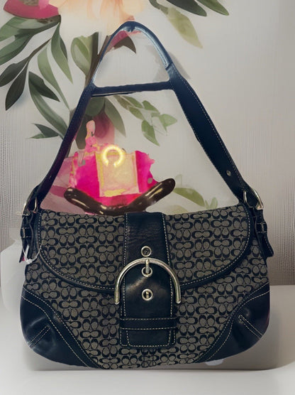 Vintage Coach Mini Soho Buckle Bag – Black/Grey 🖤
