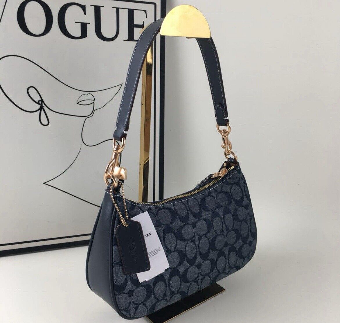 COACH CH139 Teri Shoulder Bag – Signature Chambray Blue 2-Way Shoulder Bag 👜