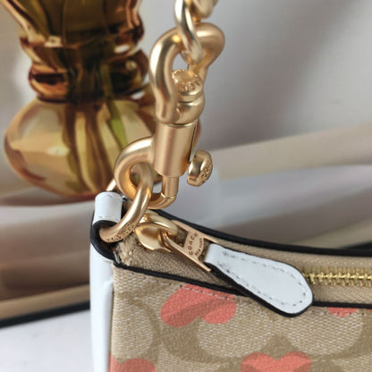COACH Teri Heart Print Shoulder Crossbody Bag – Signature Canvas, Black, CP190 ❤️👜