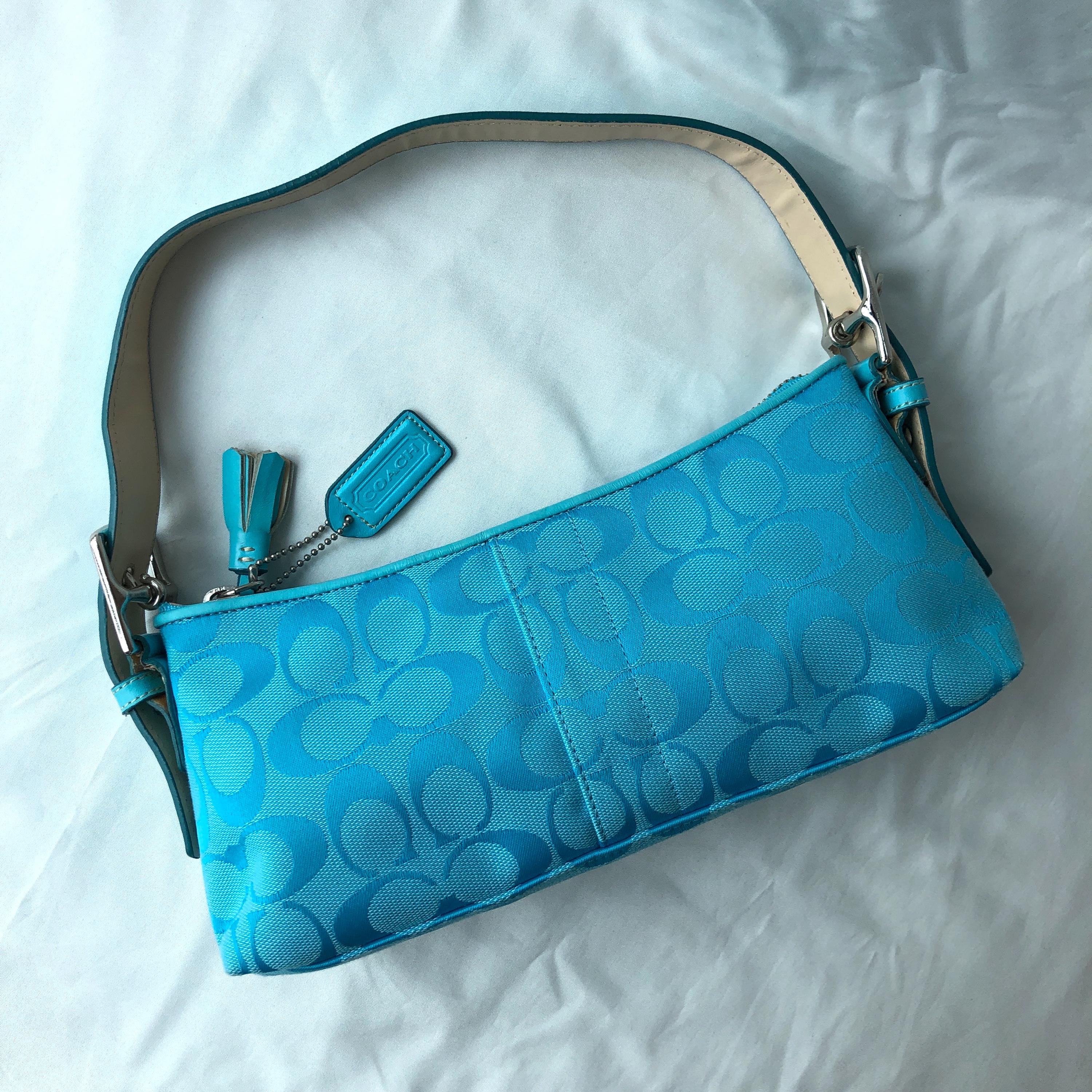 Vintage Coach 6371 Blue Demi East West Shoulder Bag – 2004 Y2K 💙👜