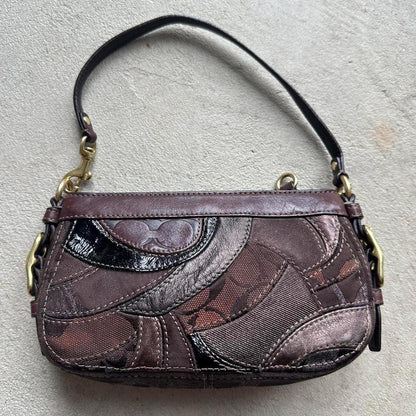 Vintage Y2K Coach Demi Brown Patchwork Handbag ✨