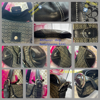 Vintage Coach Mini Soho Buckle Bag – Black/Grey 🖤