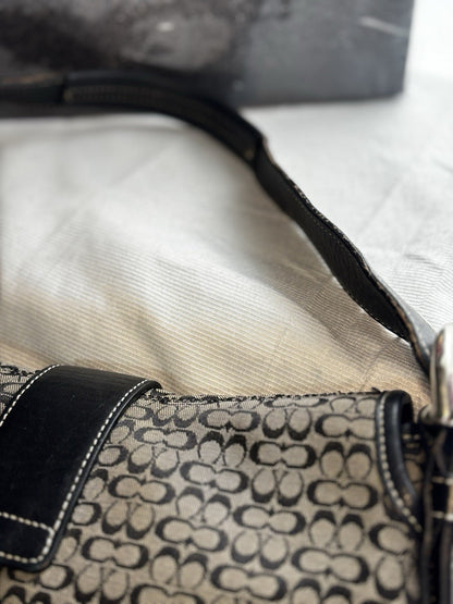 Vintage Coach Mini Soho Buckle Bag – Black/Grey 🖤
