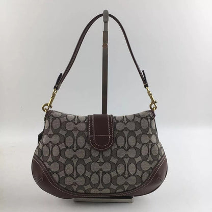 COACH Soho Signature Jacquard Top Handle Shoulder Bag CJ814 – Brown 👜