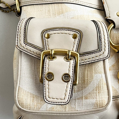 Vintage Coach Legacy Buckle Bag – Ivory Canvas & Leather