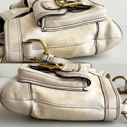 Vintage Coach Legacy Buckle Bag – Ivory Canvas & Leather
