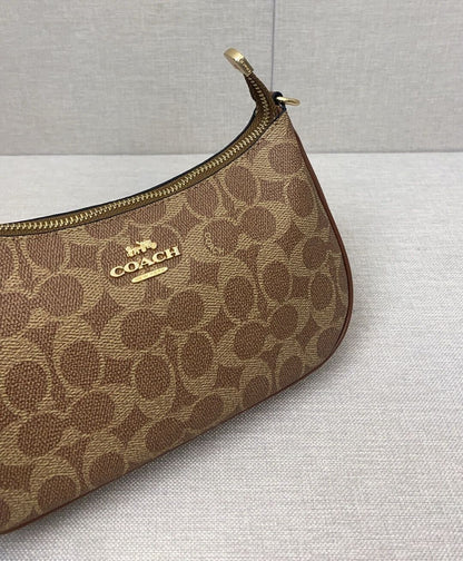 COACH Teri Shoulder Bag – Signature Canvas Brown 🤎 (NEW!)