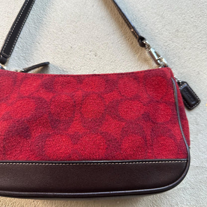 Vintage Coach Demi Red Wool Shoulder Bag ❤️