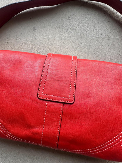 Vintage Coach Red Square Soho Shoulder Bag ❤️
