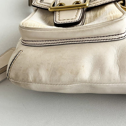 Vintage Coach Legacy Buckle Bag – Ivory Canvas & Leather