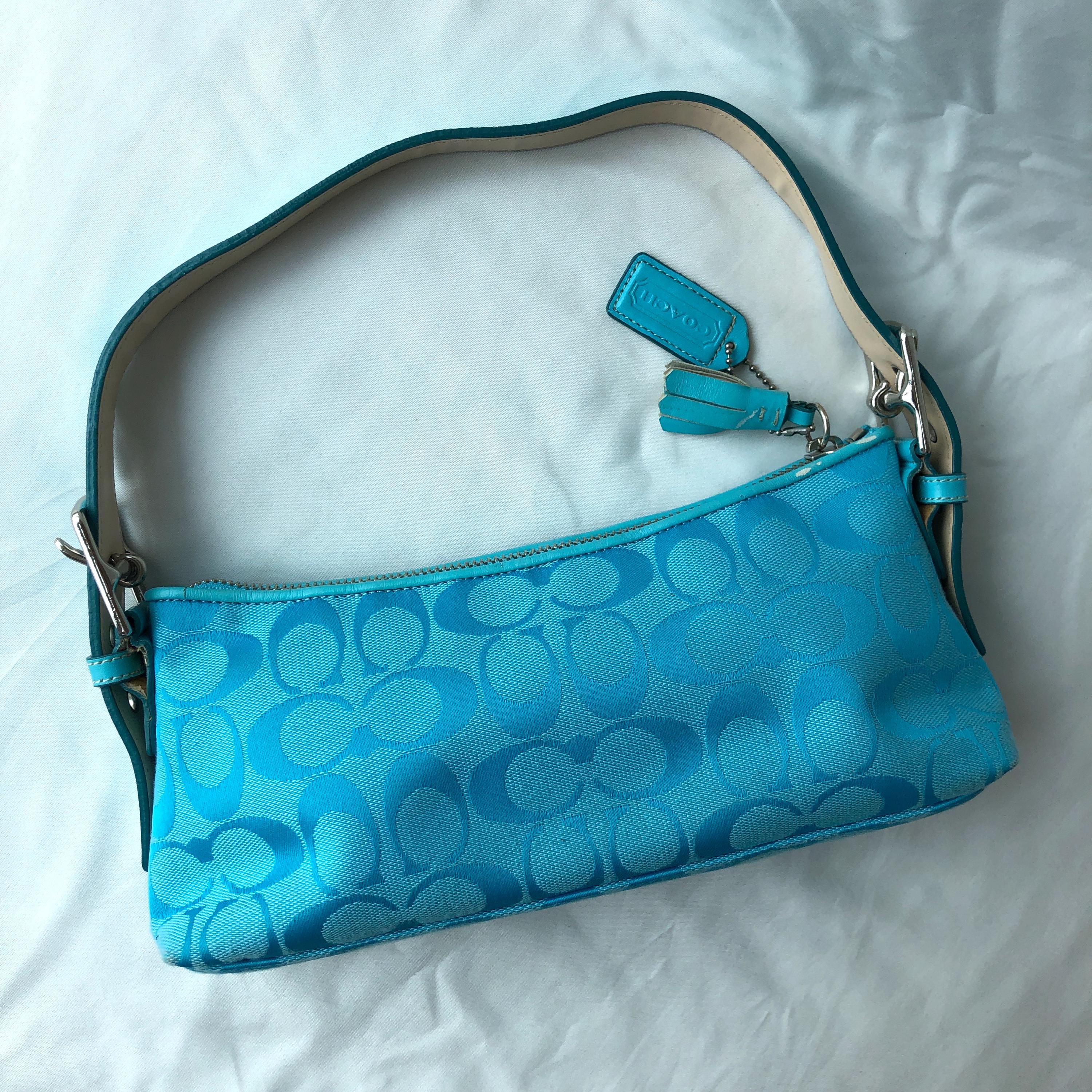 Vintage Coach 6371 Blue Demi East West Shoulder Bag – 2004 Y2K 💙👜